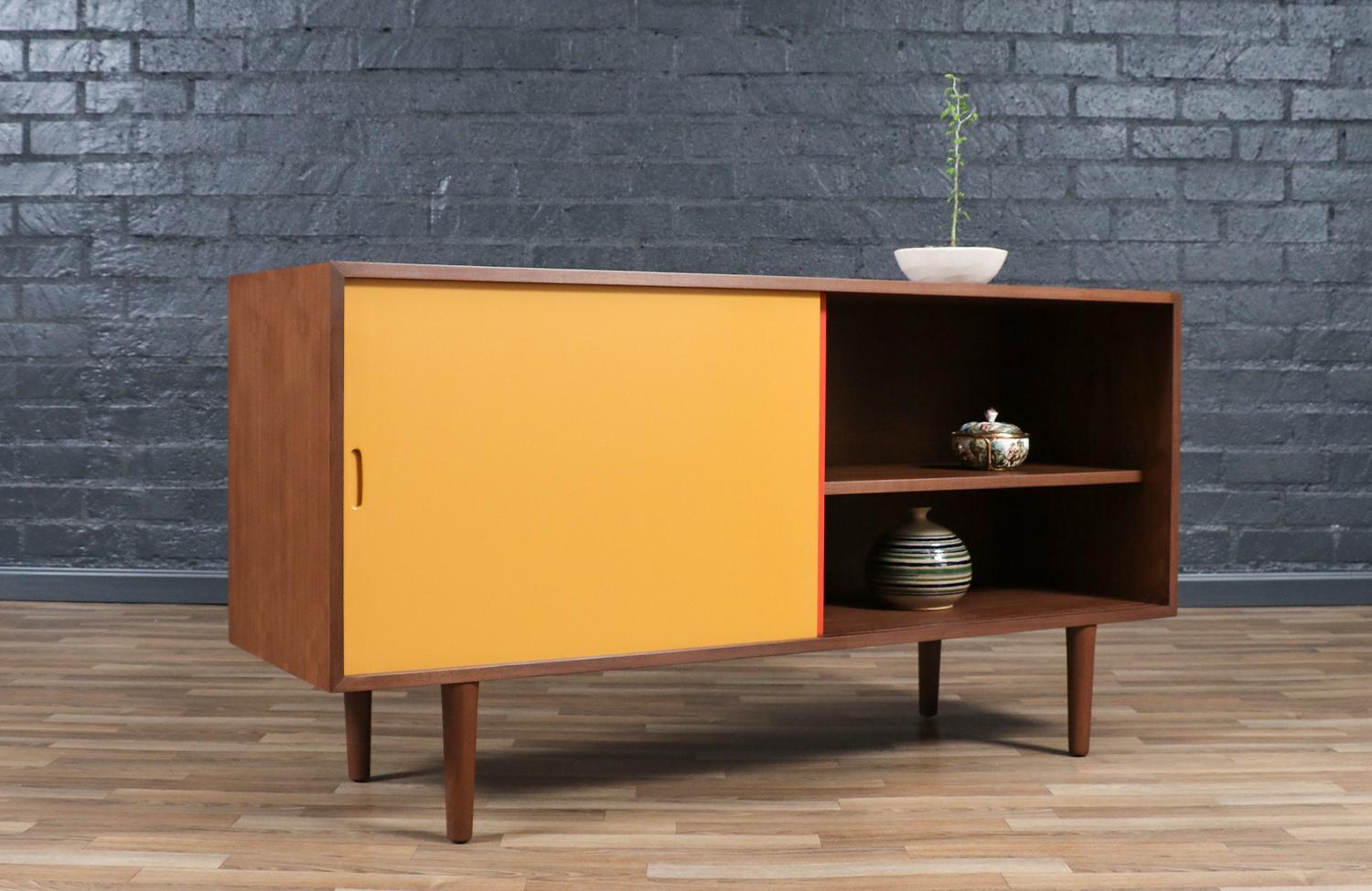 Wood Custom Made Multi-Color Lacquered Credenza by Danish Modern LA For Sale
