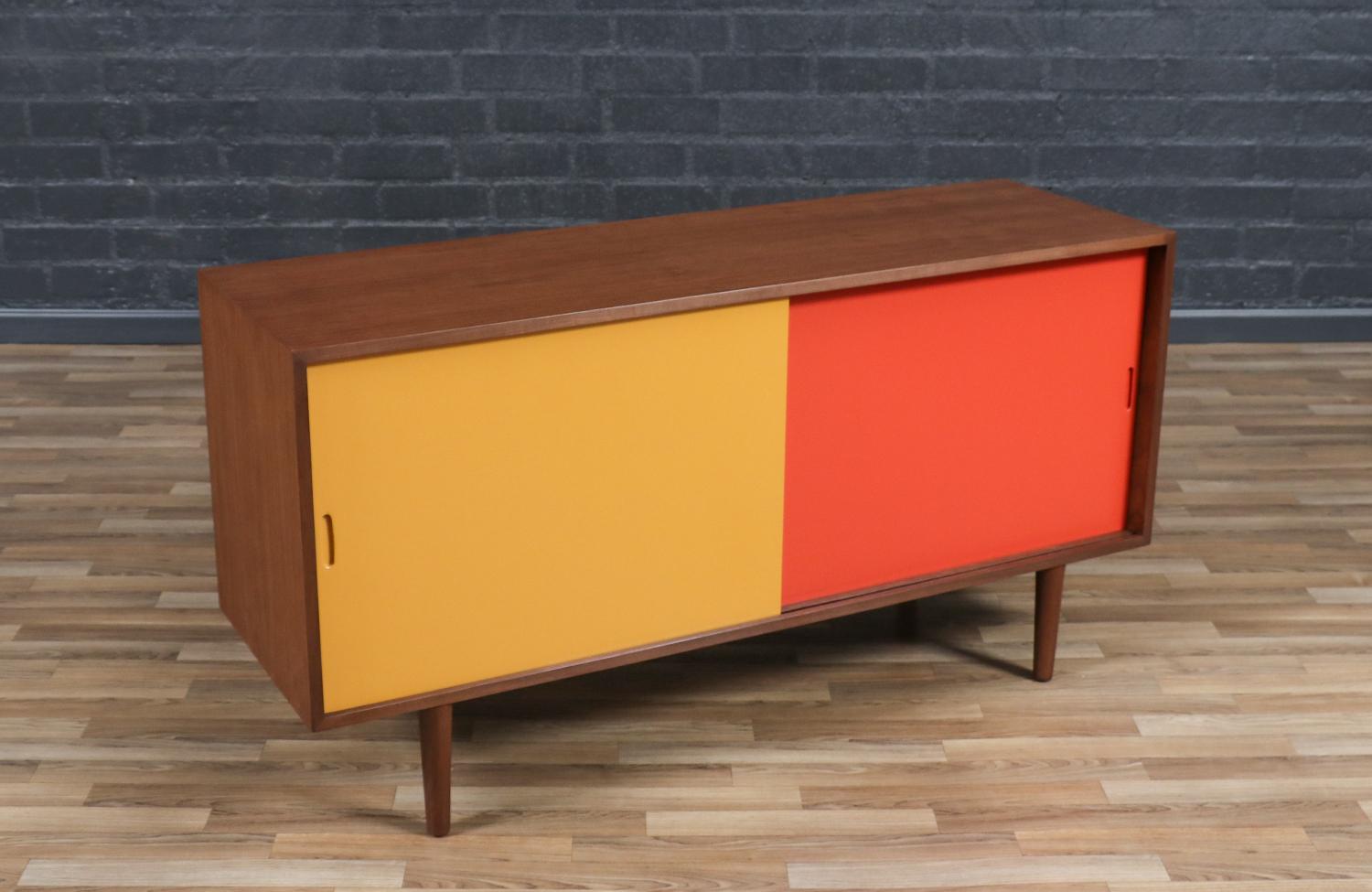 Custom Made Multi-Color Lacquered Credenza by Danish Modern LA For Sale 2