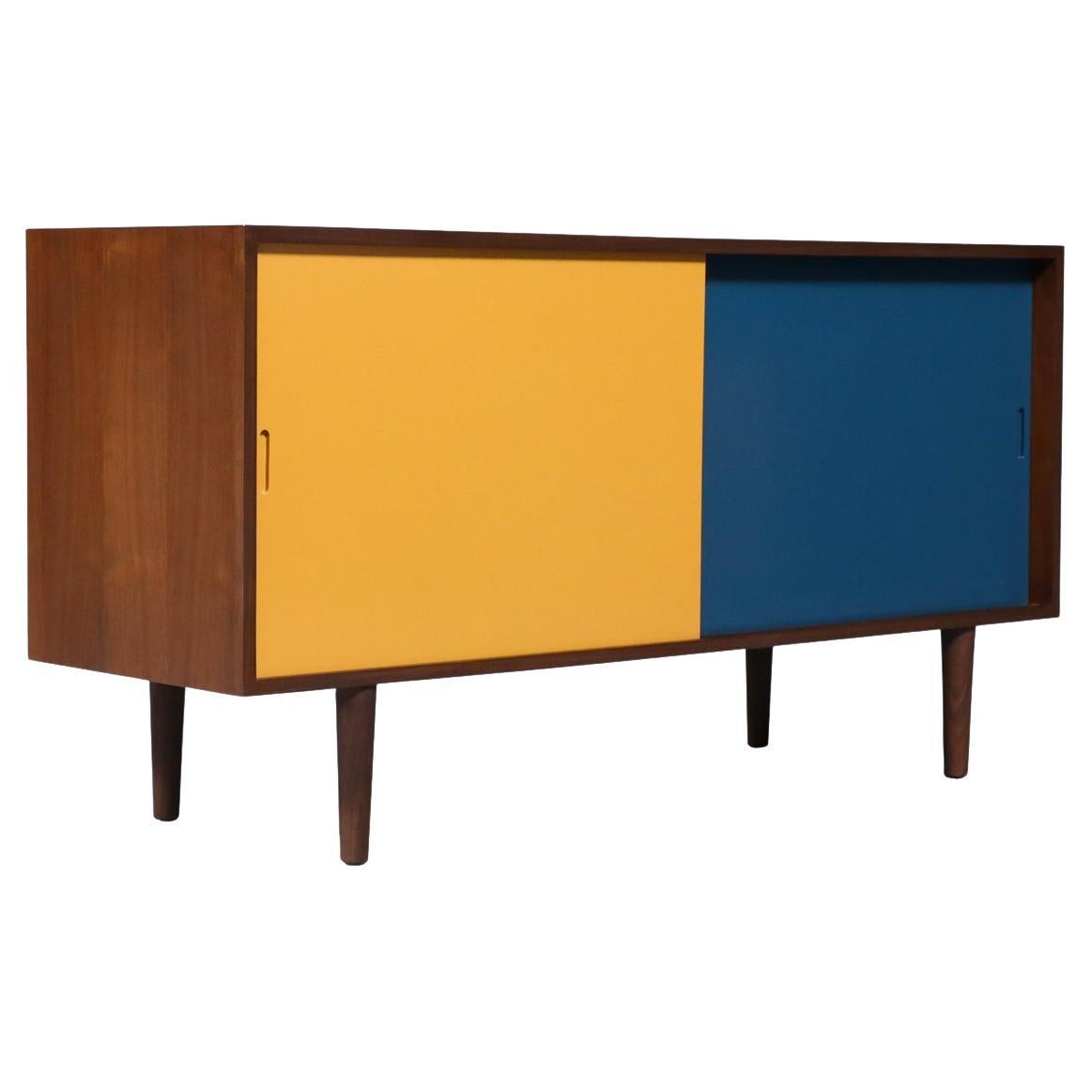 Custom Made Multi-Color Lacquered
Walnut Credenza by Danish Modern LA
