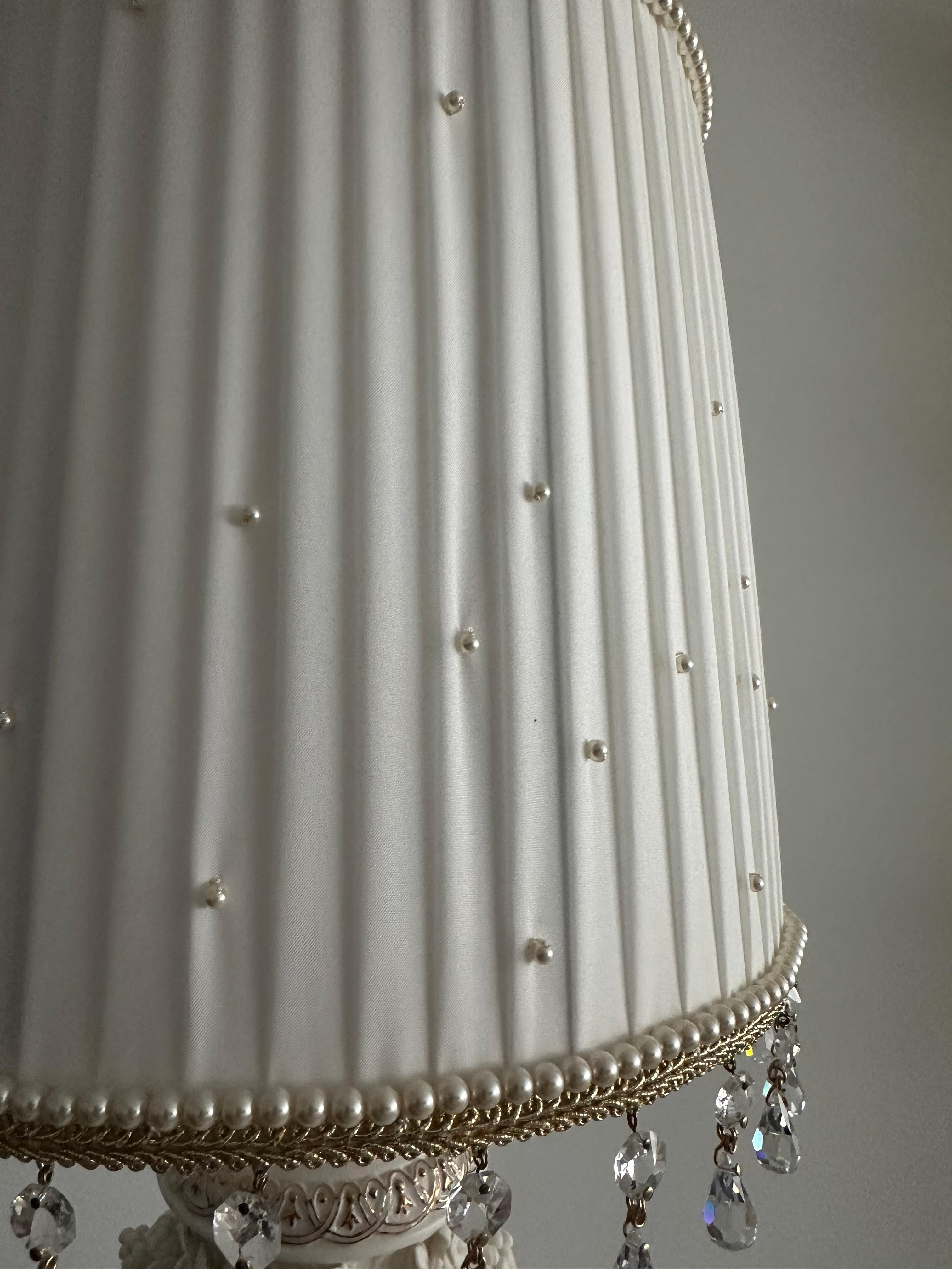 Custom Made Neoclassical Revival Porcelain Table Lamps with Butterflies For Sale 2