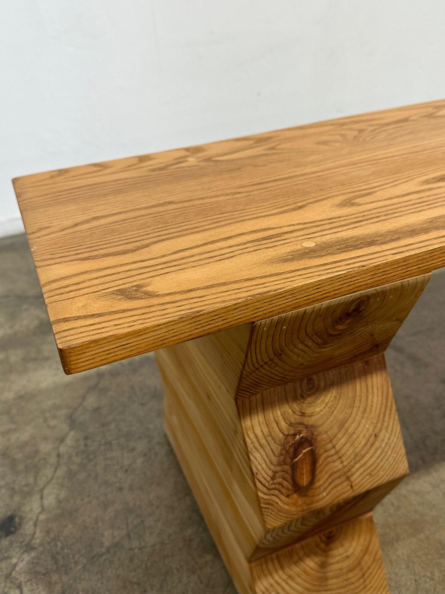 Custom Made Oak “Zigzag” Bench For Sale 9