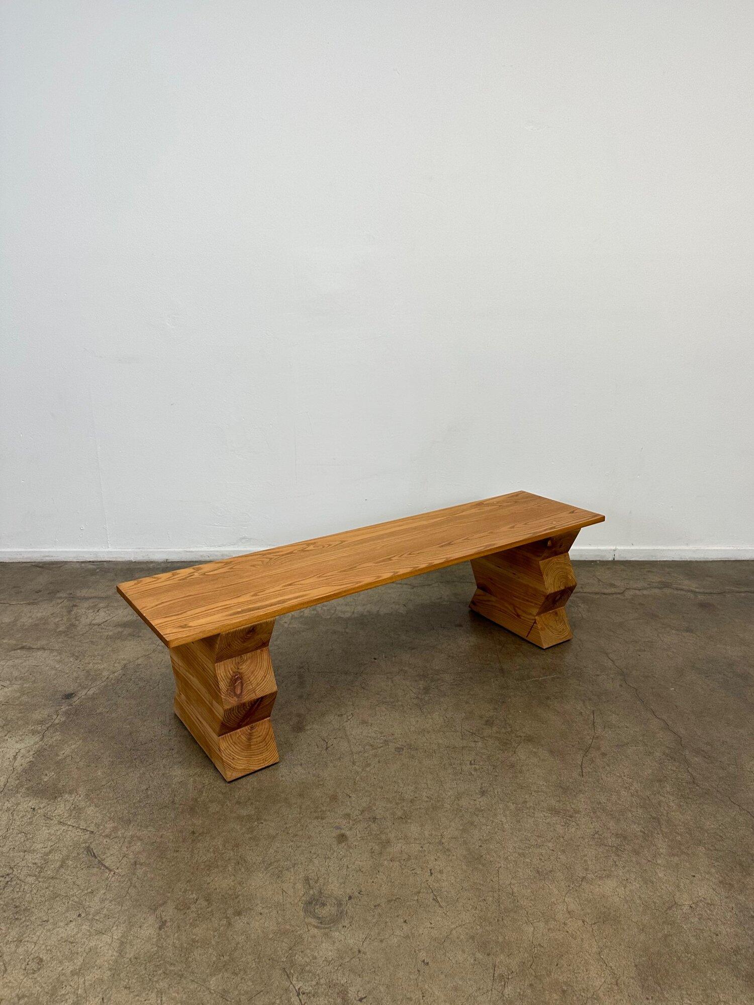 Custom Made Oak “Zigzag” Bench For Sale 14