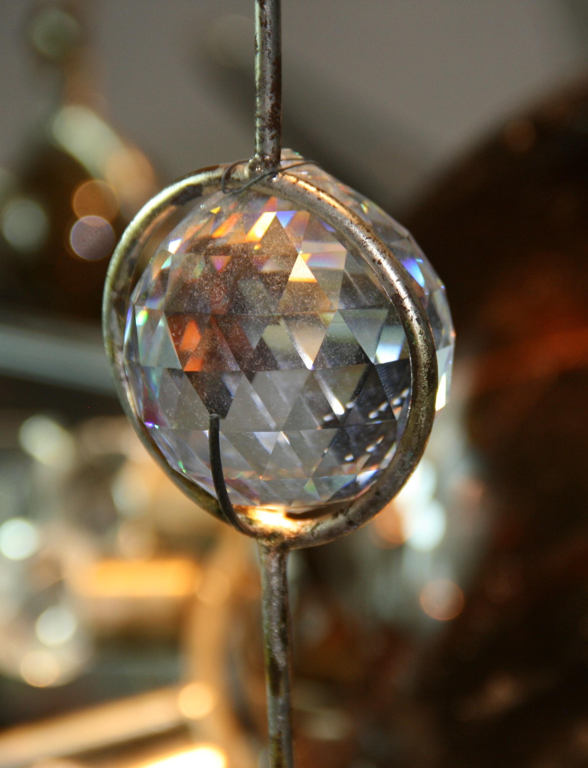 Custom Made One of a Kind Planetary Crystal Chandelier For Sale 9