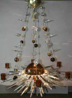 Custom Made One of a Kind Planetary Crystal Chandelier