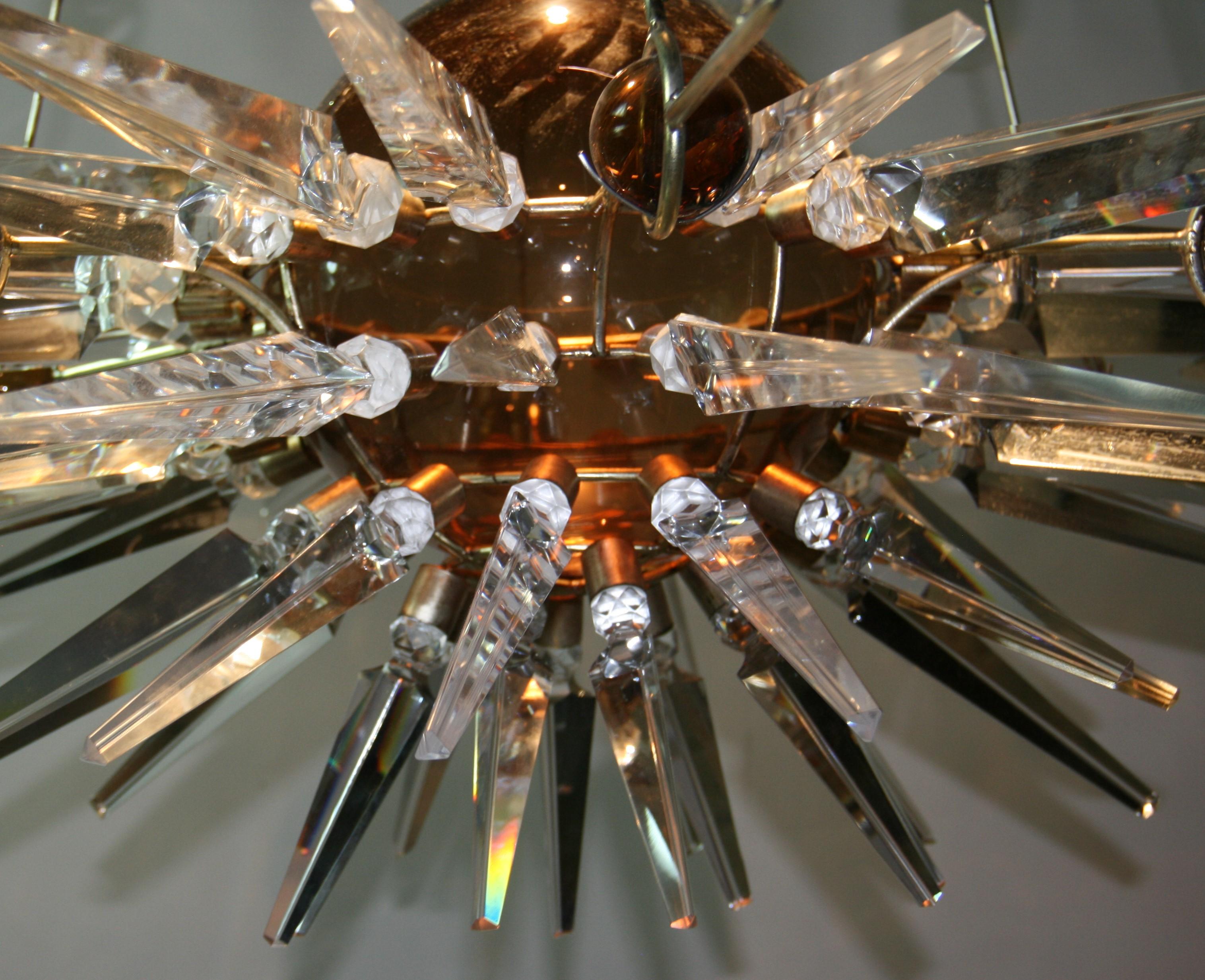 Custom Made One of a Kind Planetary Crystal Chandelier For Sale 14