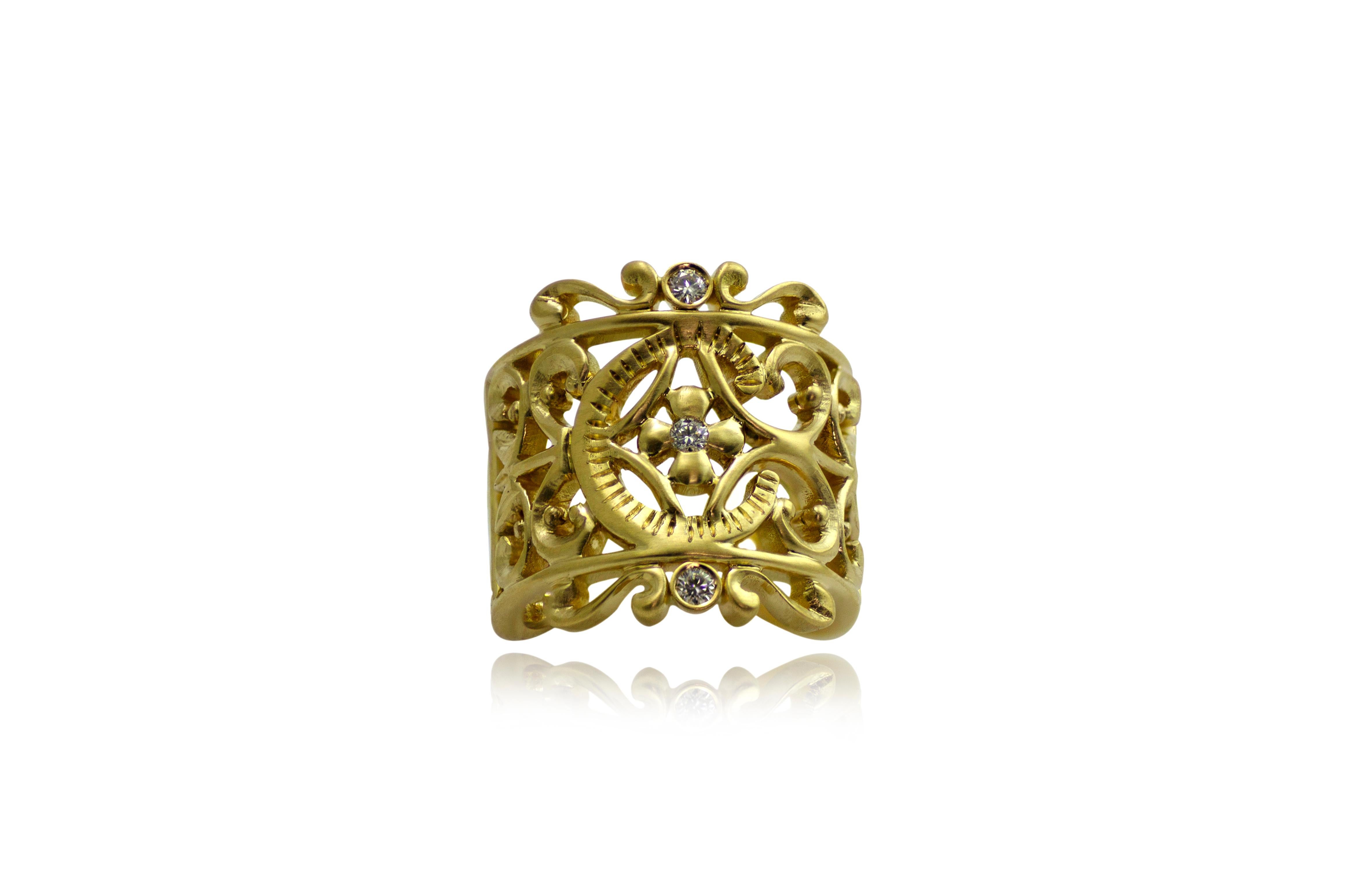 Made to Order Yellow White Gold Co Designed Margherita Burgener C Margaroli Ring In New Condition For Sale In Valenza , IT