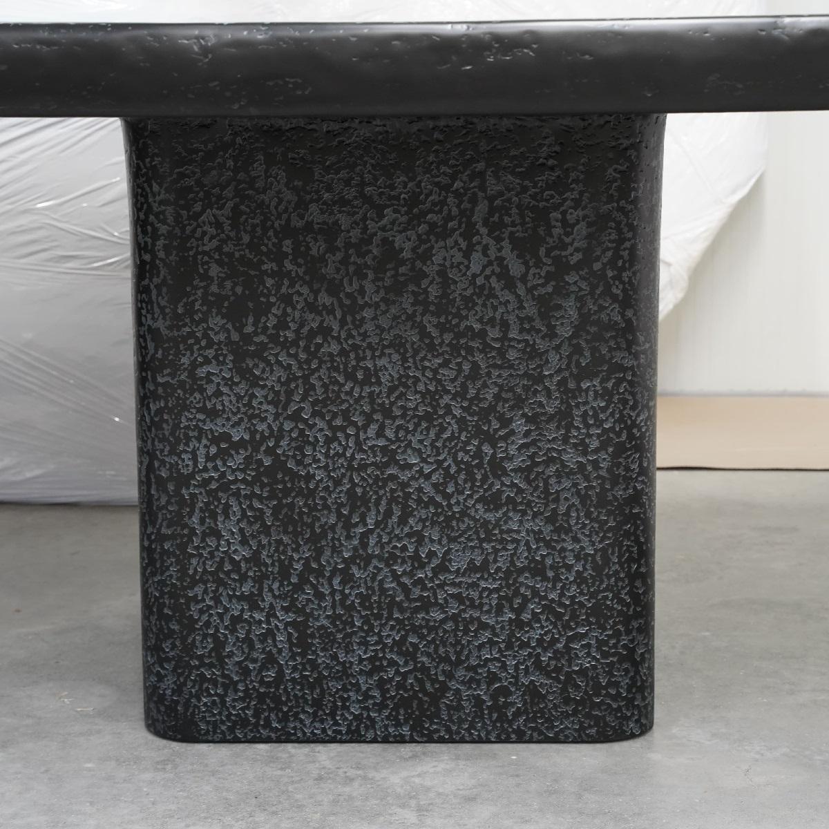 Contemporary Custom Made Outdoor Dining Table In White Slate Finish For Sale