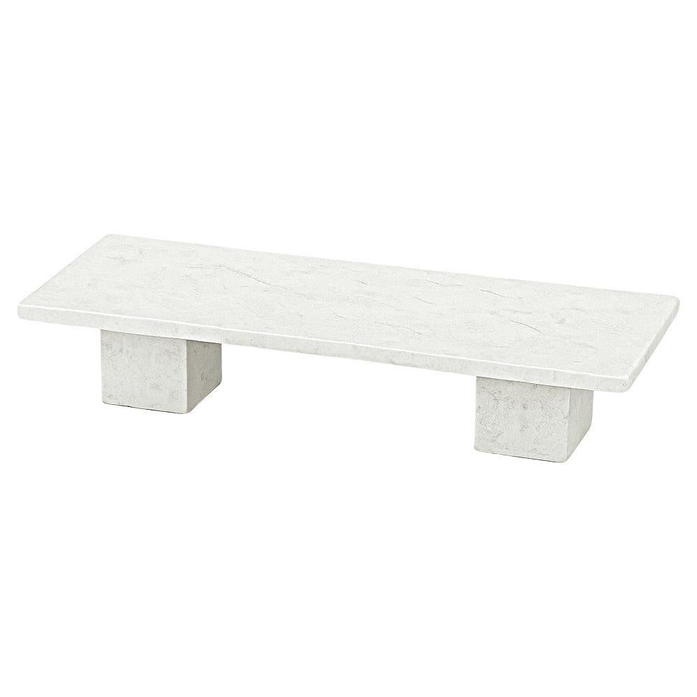 Custom Made Outdoor Dining Table In White Slate Finish For Sale