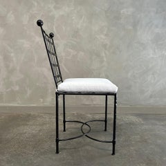 Custom Made Outdoor Iron Dining Chair with Sunbrella Cushion