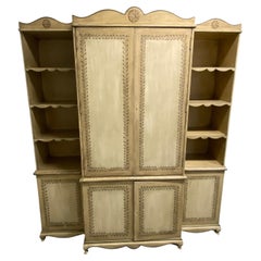Custom Made & Painted French Provincial Style Cabinet in Painted Leaf Design
