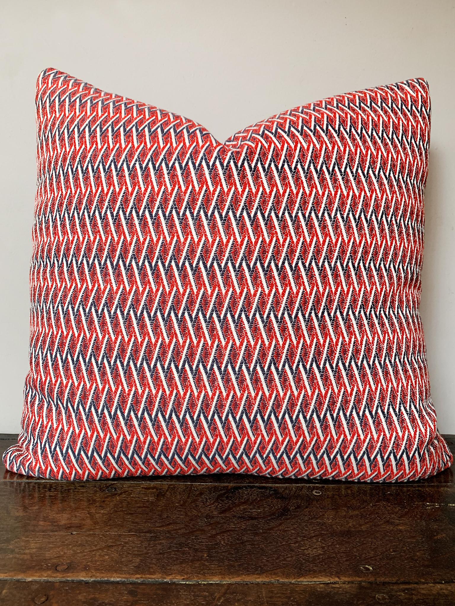 American Custom-Made Patterned Weave Pillow For Sale
