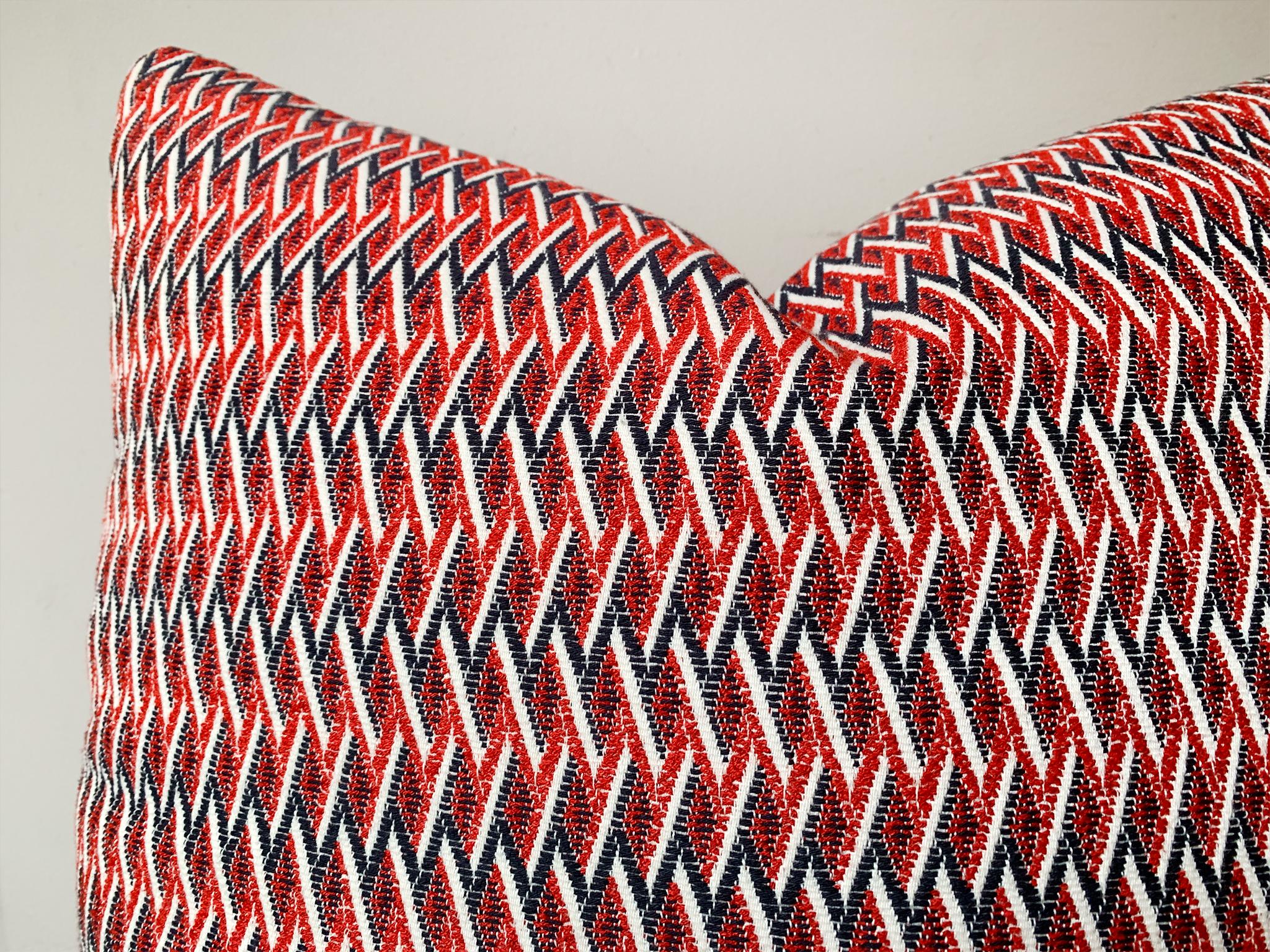 Contemporary Custom-Made Patterned Weave Pillow For Sale