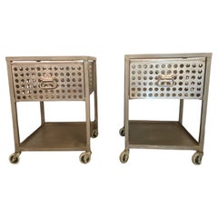 Custom Made Perforated Steel Nightstands