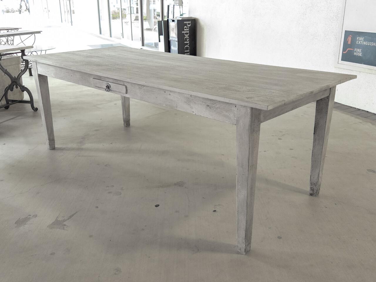 Custom Made Plank Top Farm Table with a Painted Finish For Sale 4