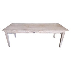 Custom Made Plank Top Farm Table with a Painted Finish