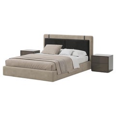 Custom Made Platform Bed w Integrated Storage and Two Bedside Tables
