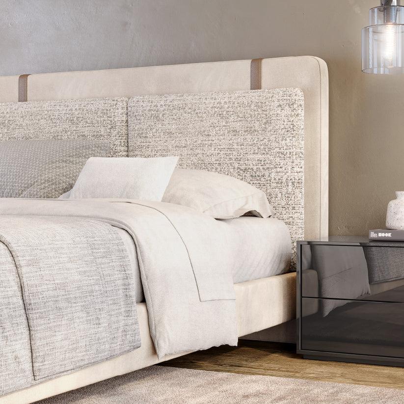 Portuguese Custom Made Platform Bed w Integrated Storage and Two Bedside Tables For Sale