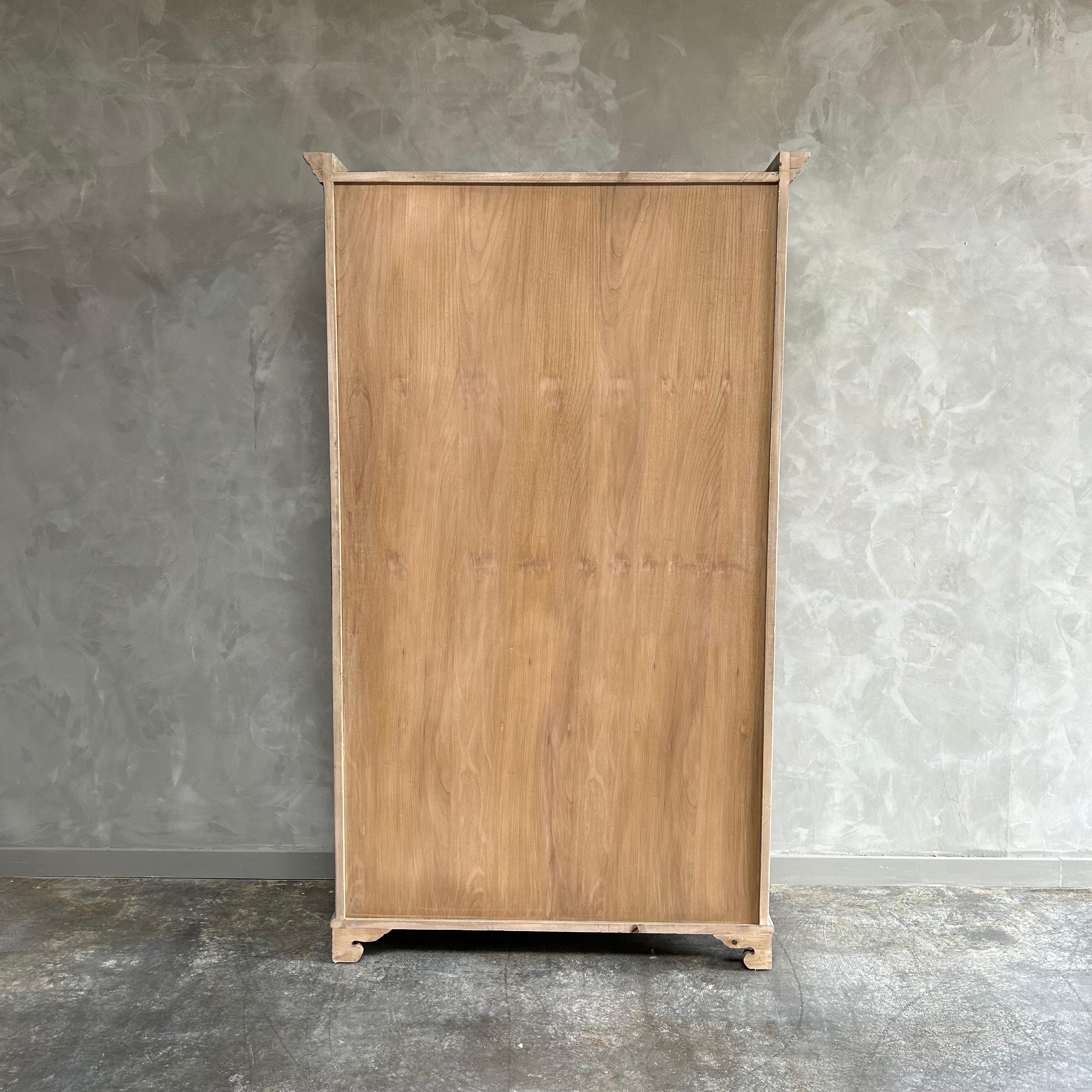 Custom Made Reclaimed Elm Wood Painted Cupboard For Sale 5