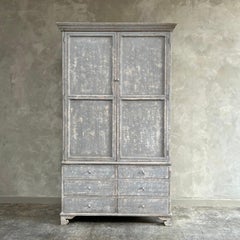 Custom Made Reclaimed Elm Wood Painted Cupboard