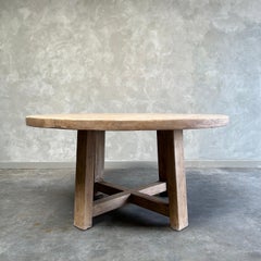 Custom Made Reclaimed Hana Elm Wood Round Dining Table