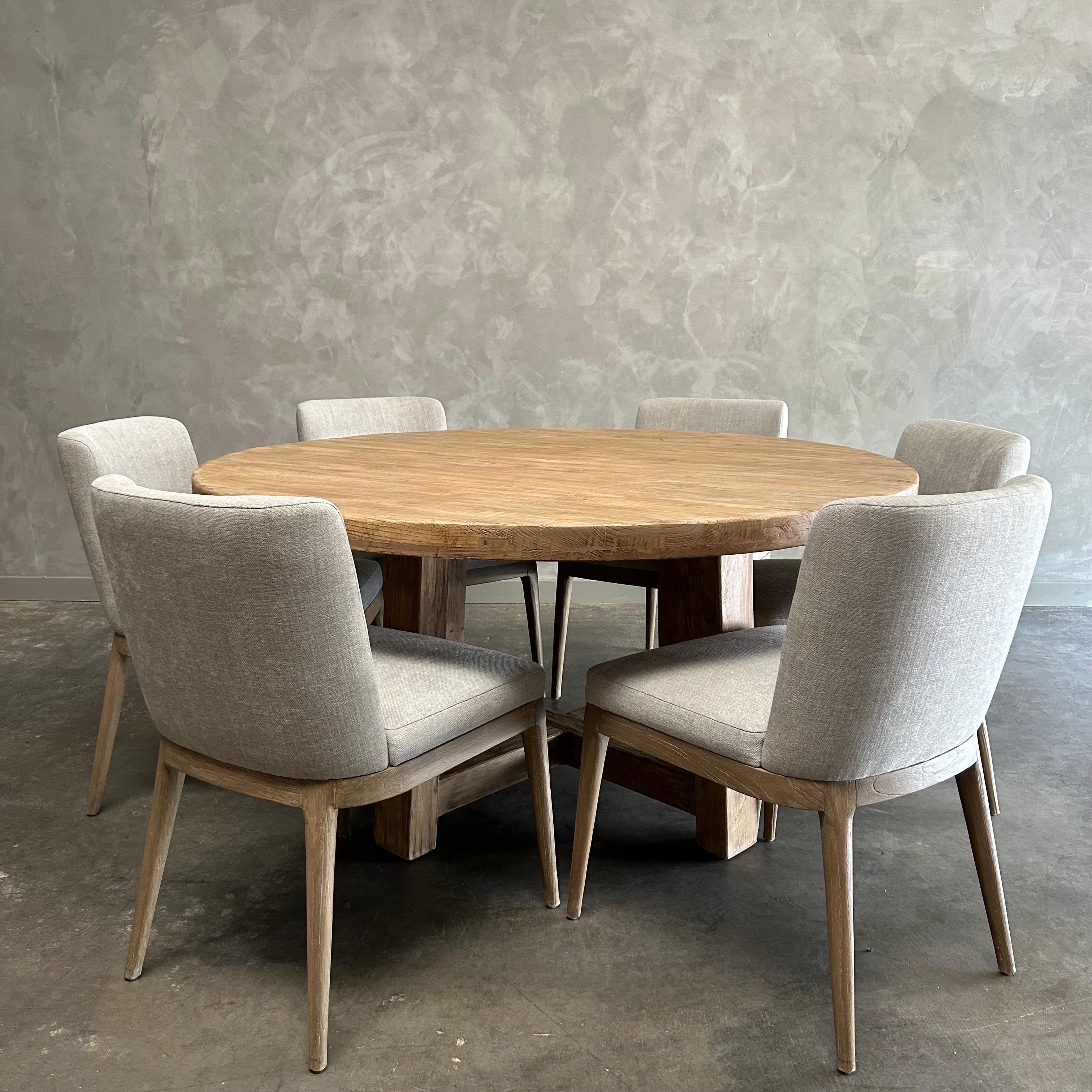 elm round grey base dining table