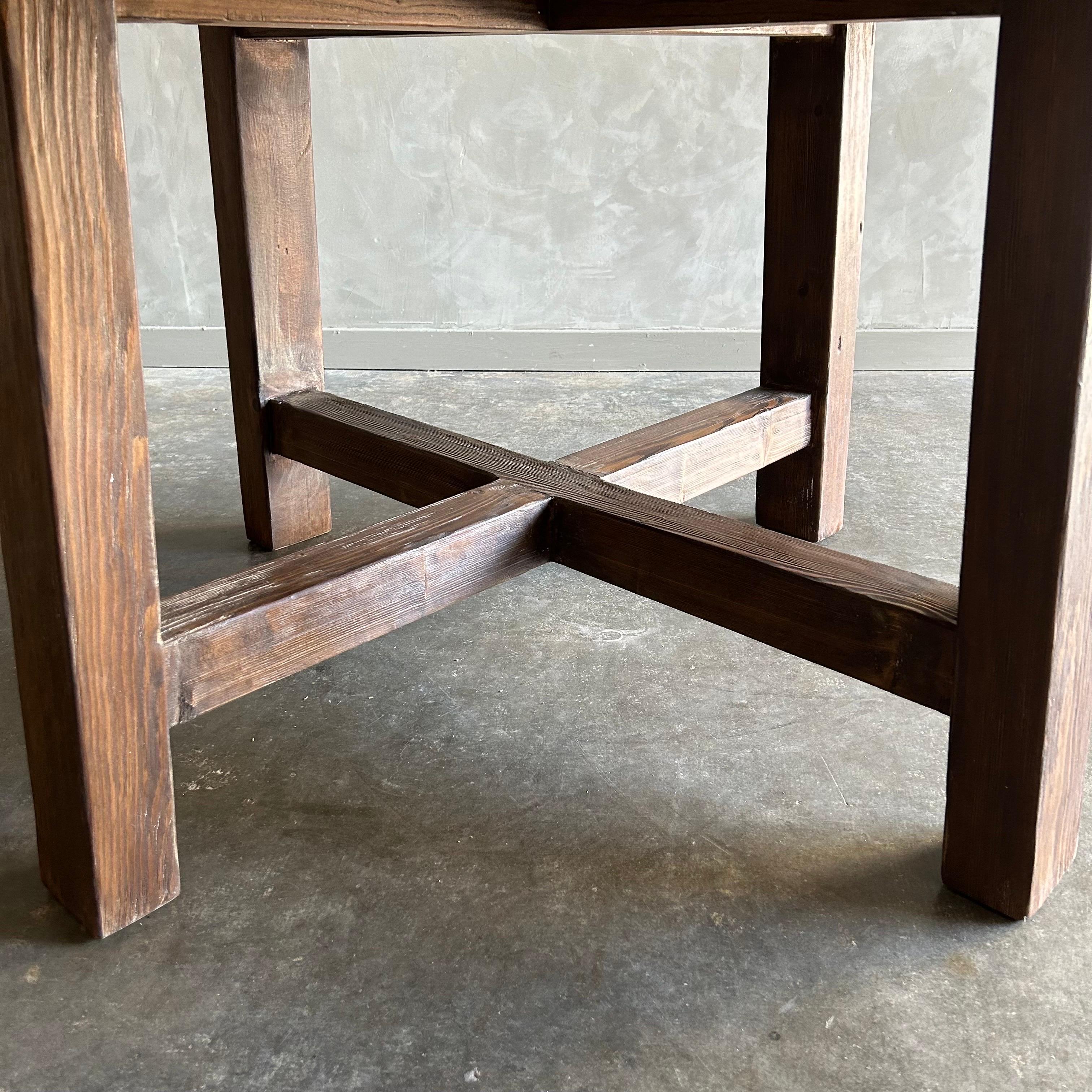 Custom Made Reclaimed Elm Wood Round Dining Table 60