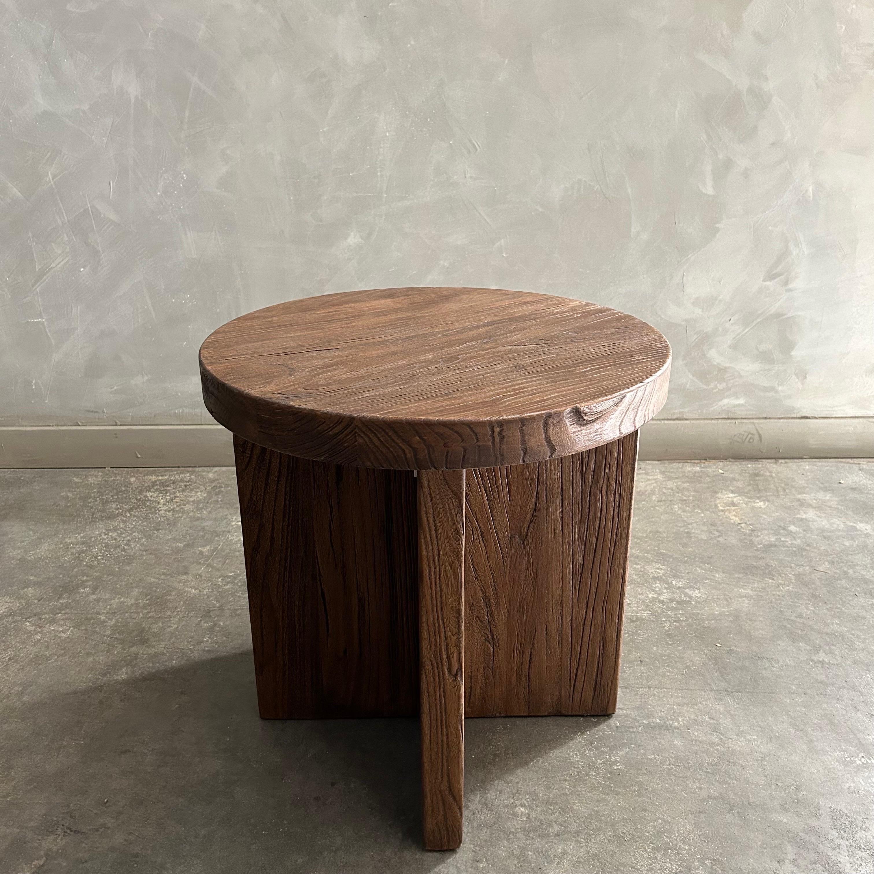 BH Collection
Cadence Side Table in Walnut Finish
The artisanal construction methods highlight the elm woods beautiful grain pattern & knots and fissures from its past life. The most authentic materials are hand selected, and hours of