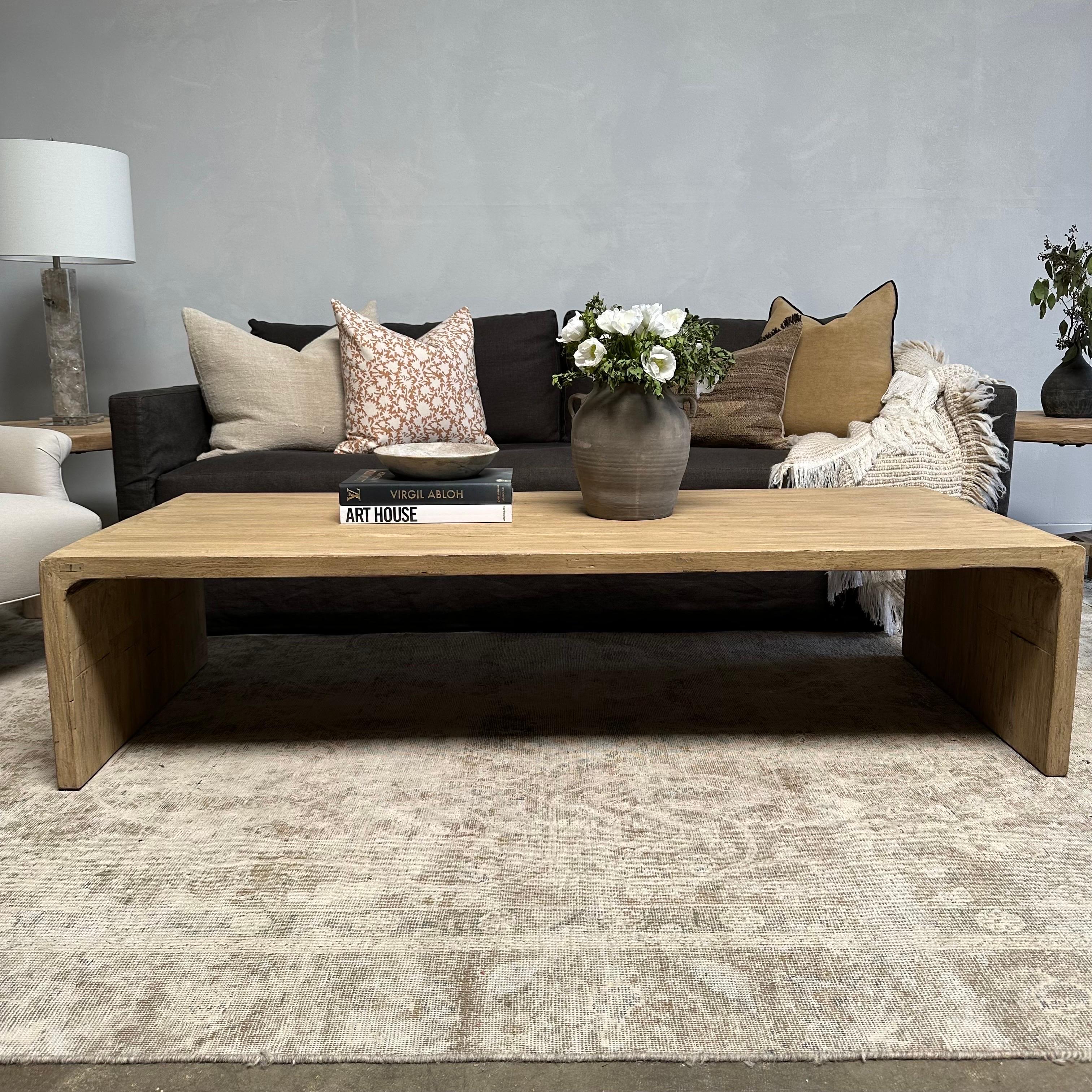 Photo inspiration: Fresh Look at Custom Made Reclaimed Elm Wood Waterfall Coffee Table For Sale