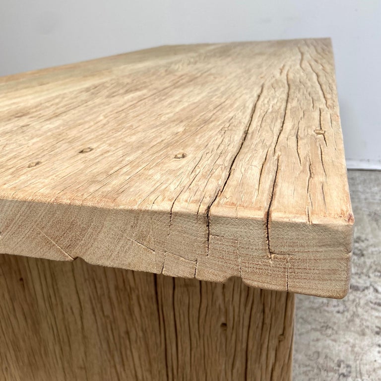 Custom Made Reclaimed Elm Wood Wood Dining Table For Sale at 1stDibs