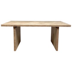 Custom Made Reclaimed Elm Wood Wood Dining Table
