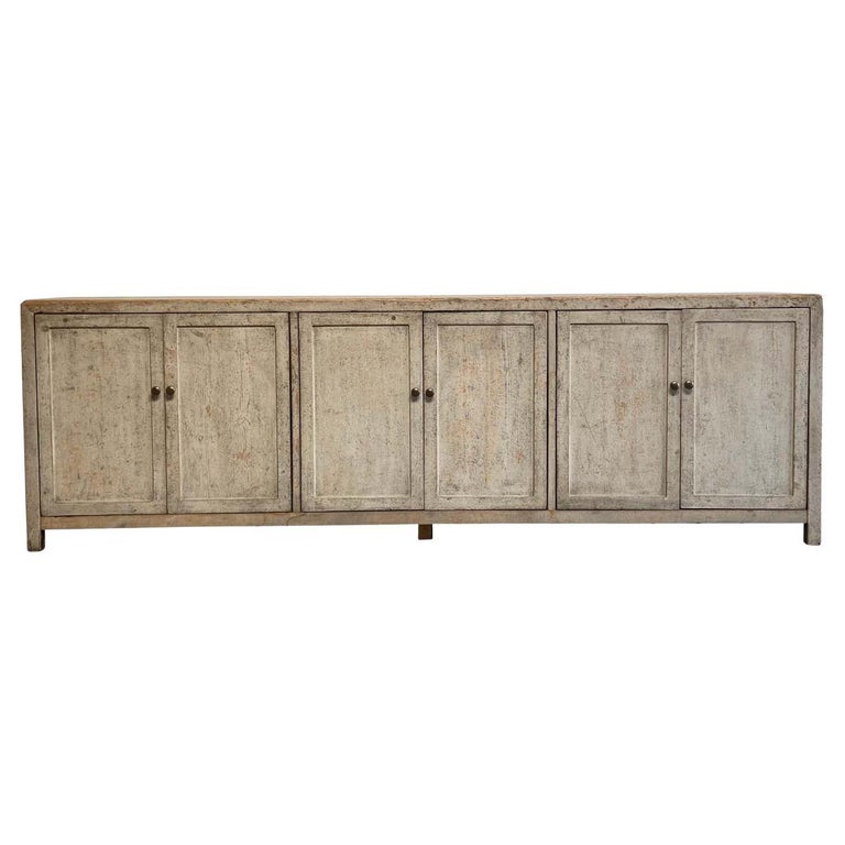 Custom Made Reclaimed Painted and Distressed Cabinet Console with Doors ...