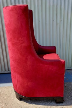 Custom Made Red Leather Arm Chair