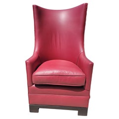 Custom Made Red Leather Arm Chair