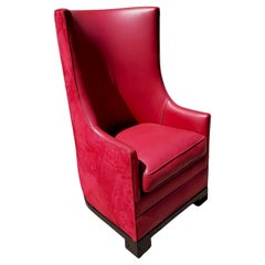Sillón de cuero rojo hecho a medida