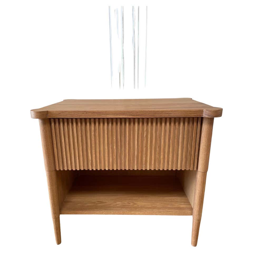 Custom White Oak Reeded Base Dining Table Entry For Sale at 1stDibs ...