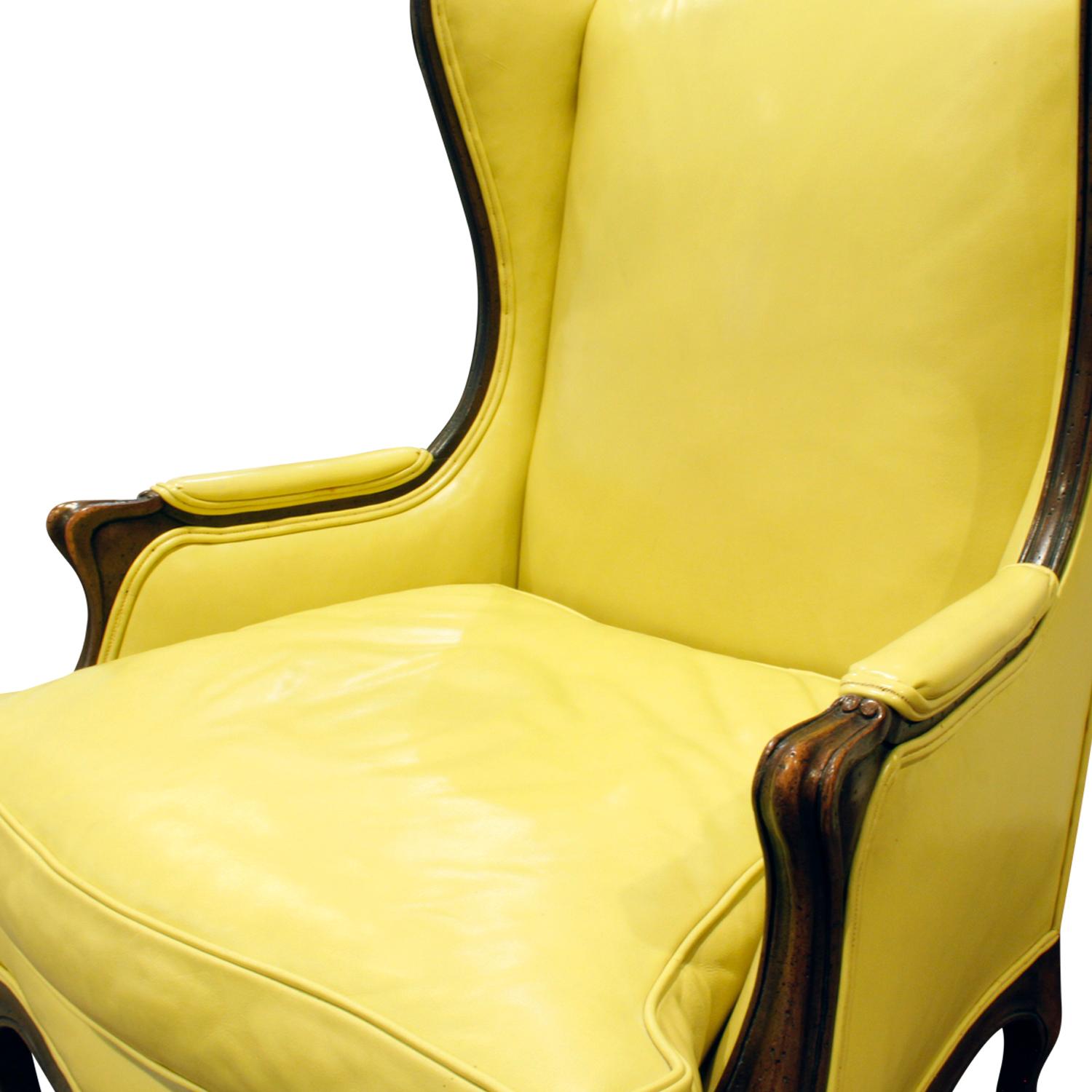Mid-20th Century Custom-Made Regency Style Wing Chair, 1950s, Signed For Sale