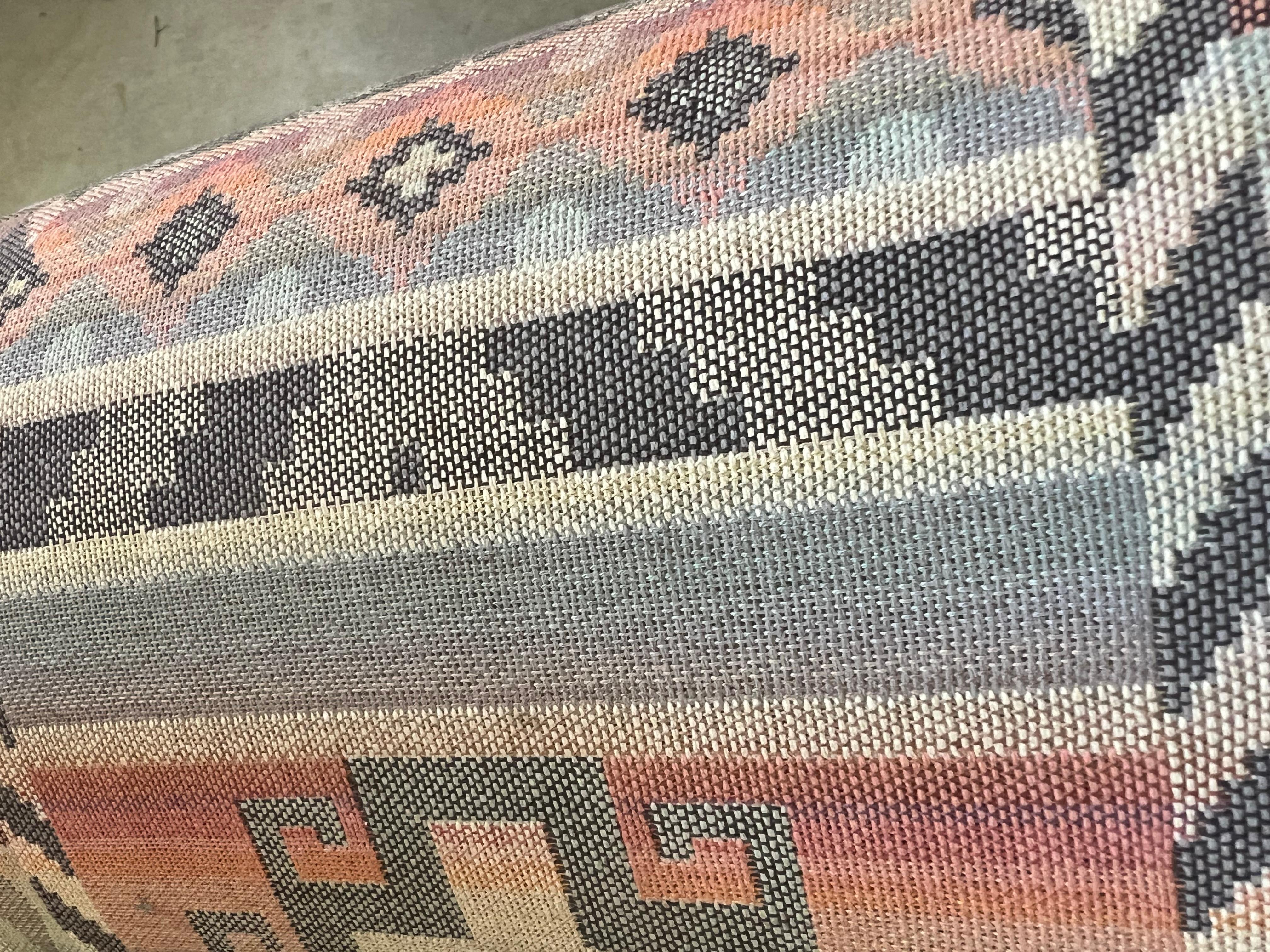 Custom Made Rolling Upholstered Southwest Aztec Armchair - Set of Two 5