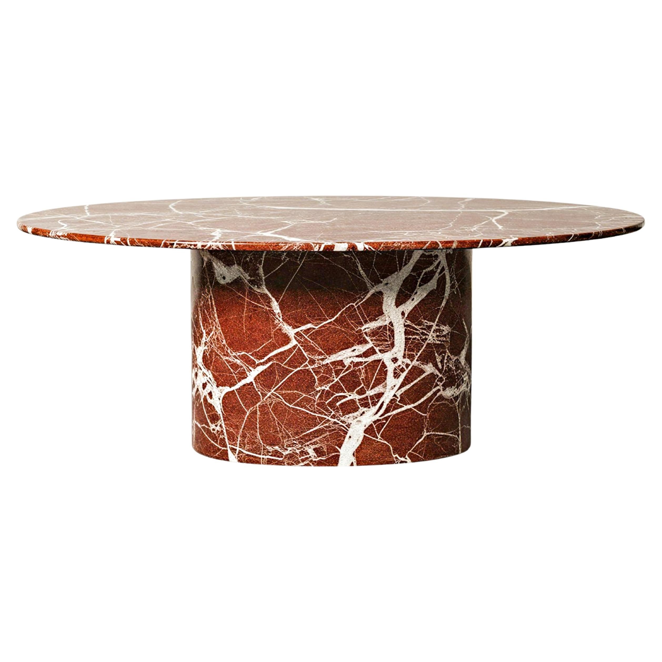 CUSTOM MADE Table de salle à manger en marbre Rosso Levanto rouge Ellipse 2025 Creation