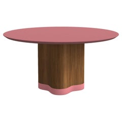 CUSTOM MADE Table de salle à manger ronde Base sculpturale en Wood Wood/Rosewood Lacquer