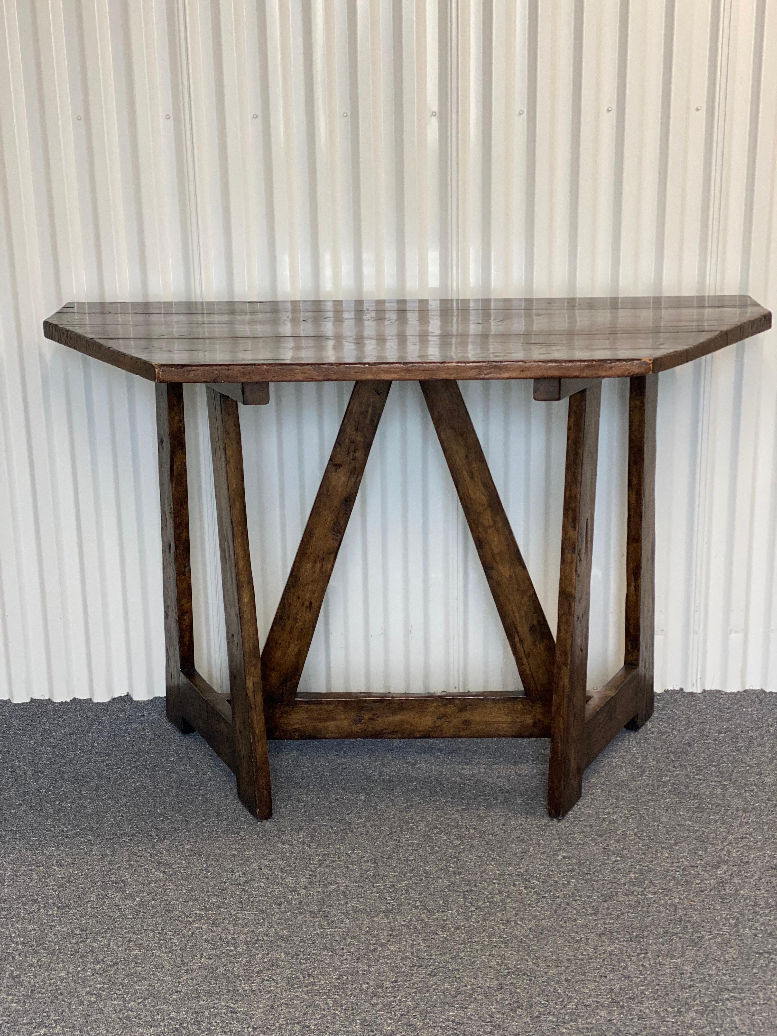 Contemporary Custom Made Rustic Console Table, 21st Century