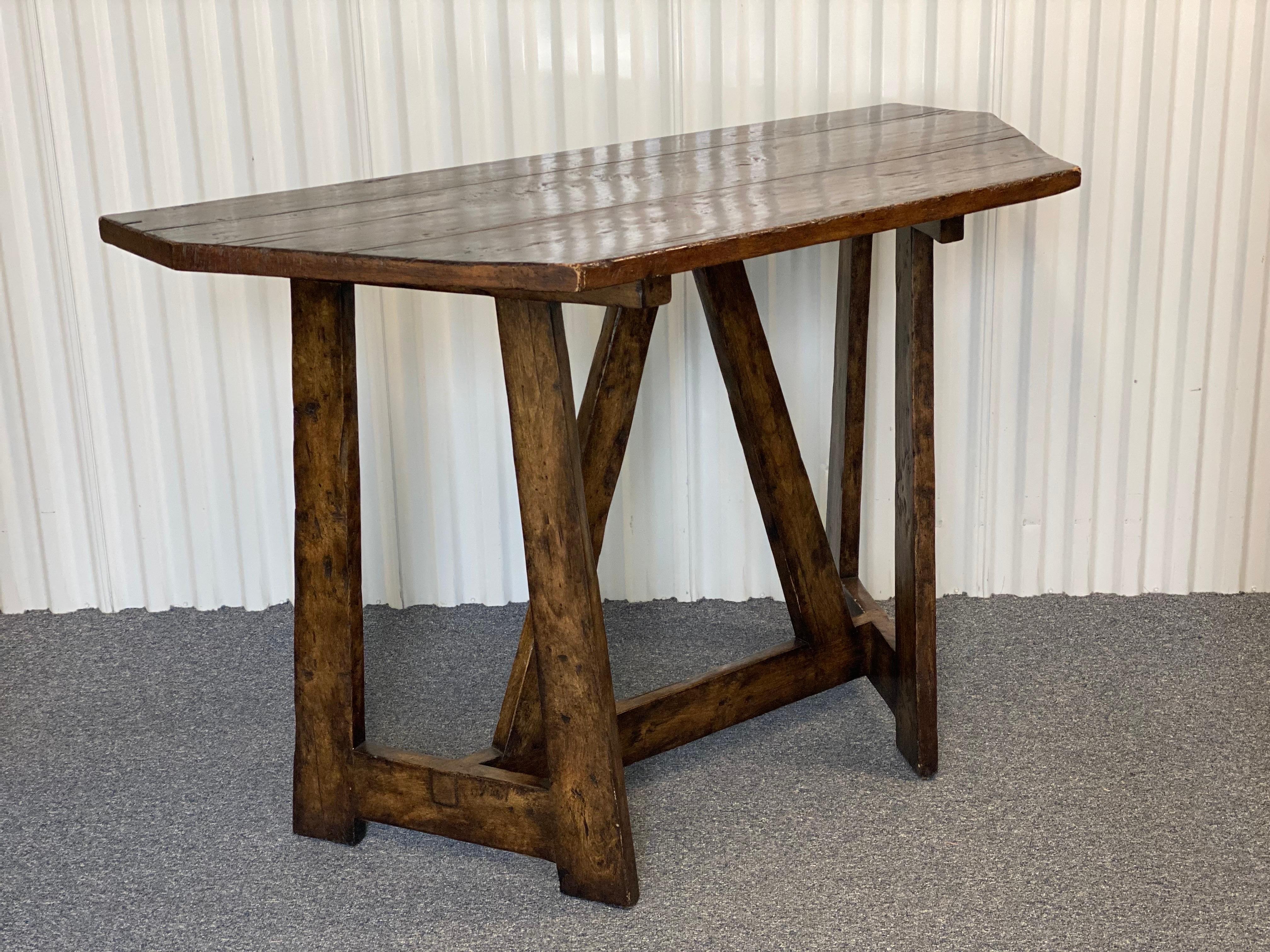 Wood Custom Made Rustic Console Table, 21st Century