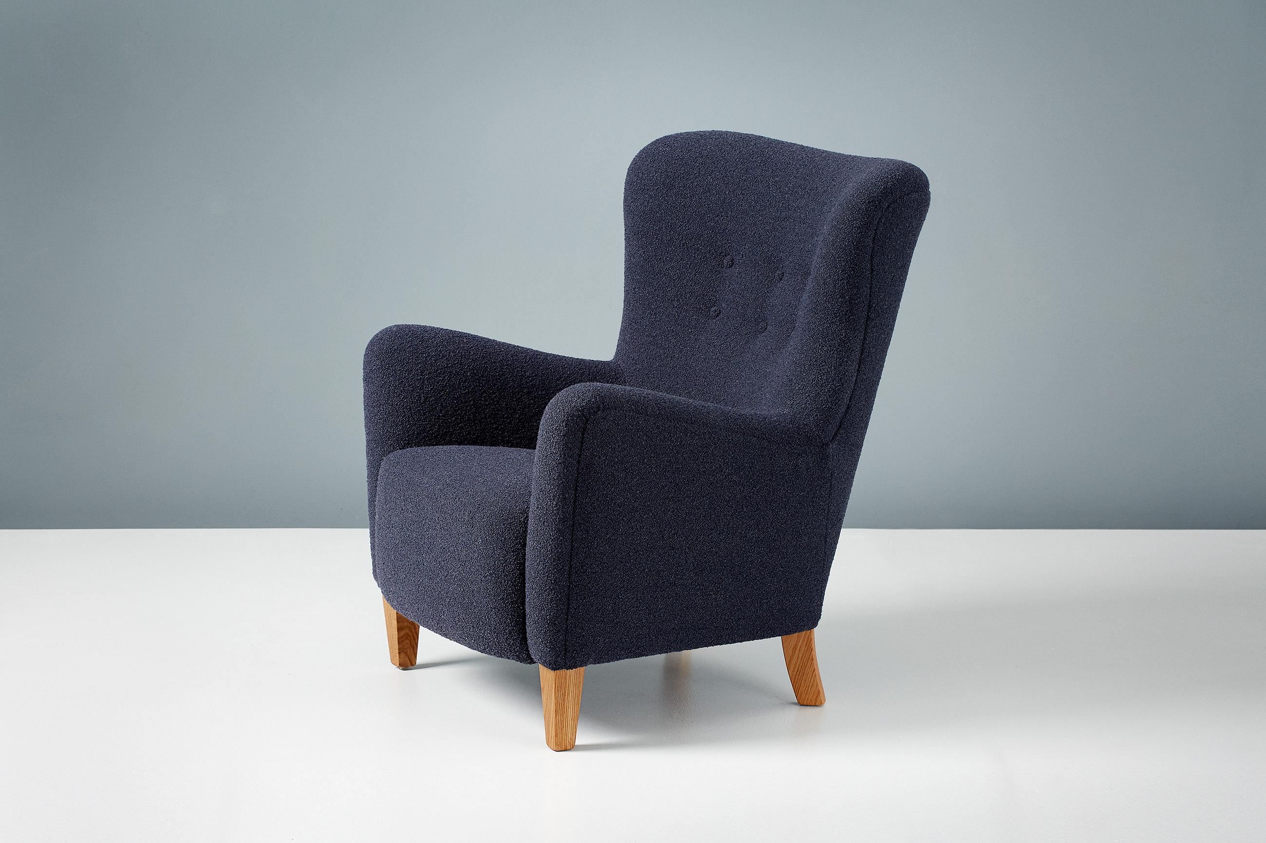 British Custom Made RYO Boucle Lounge Chairs