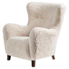 Custom Made Sampo Sheepskin Wing Chair