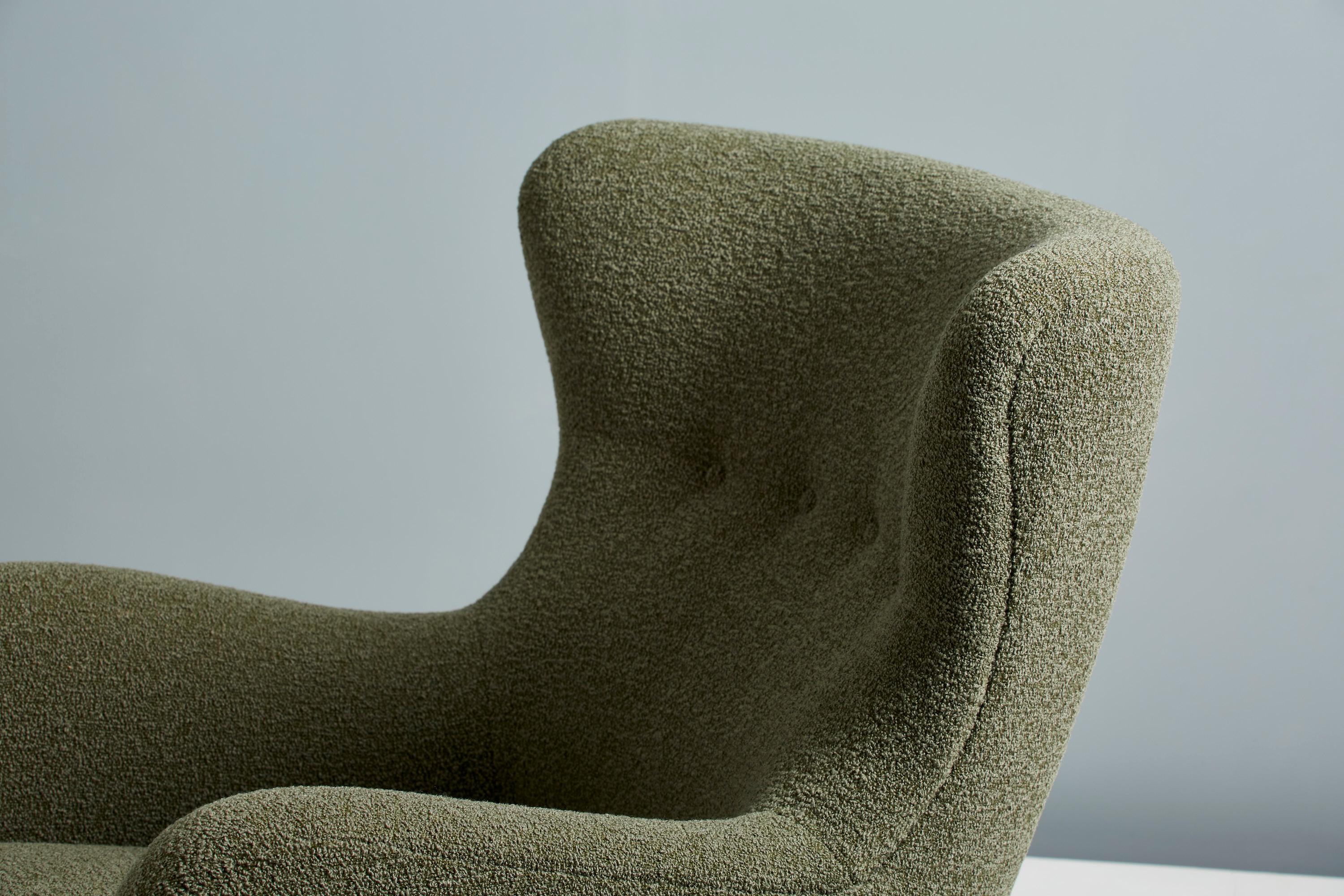 Custom Made Sampo Wing Chair Upholstered in Dedar Nimbus Fabric For Sale 2