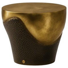 CUSTOM MADE Skulpturale Artistic Beistelltisch In Antique Brass Finish