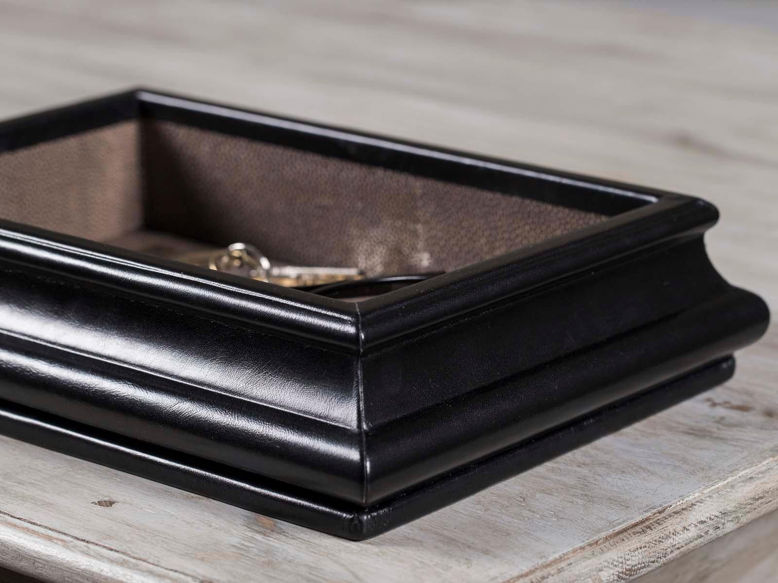 American Custom Made Shagreen Black Leather Box, USA, 2000