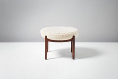 Custom Made Sheepskin Covered Ottoman