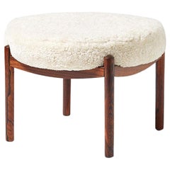 Custom Made Sheepskin Covered Ottoman