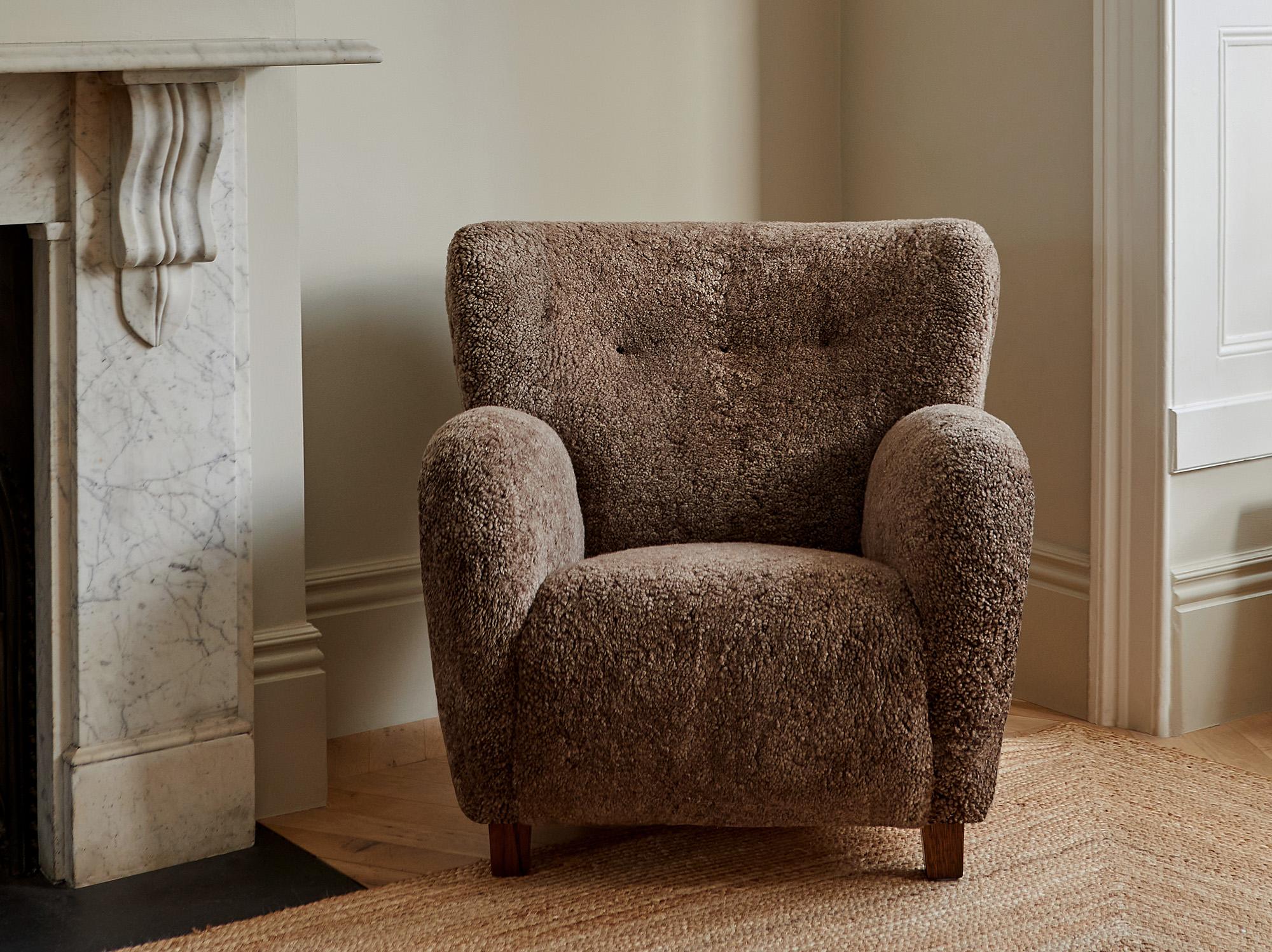 Custom Made Sheepskin Karu Armchair In New Condition For Sale In London, England