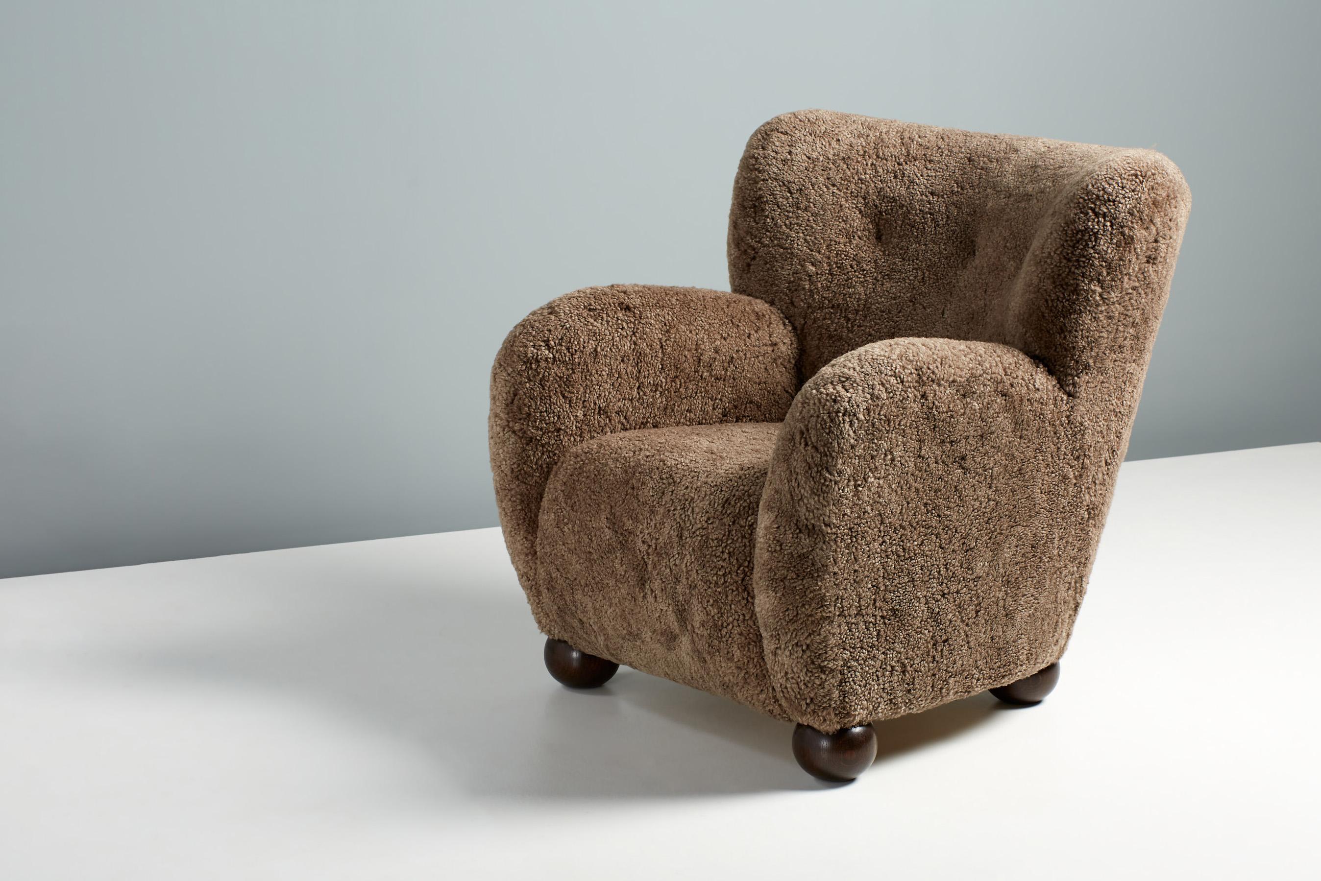 Custom Made Sheepskin Karu Armchair For Sale 3
